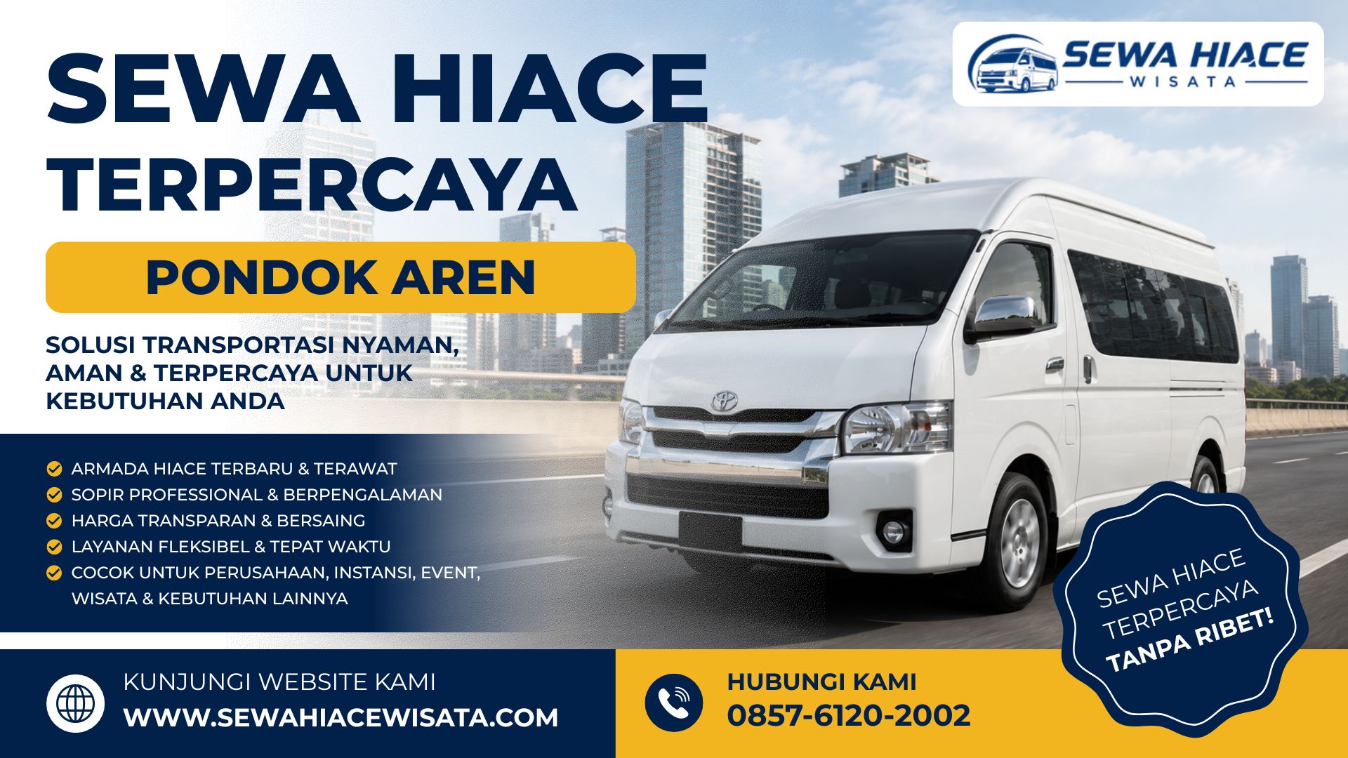 Sewa Hiace Terpercaya Pondok Aren Kota Tangerang Selatan